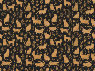 Black And Gold Cat Animal Mural sample
