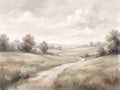 Cream Meadow Landscape Mural