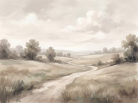Cream Meadow Landscape Mural design