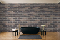 Charcoal Brick Mural in a bathroom