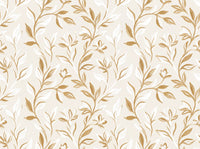 White And Gold Vine Botanical Mural design