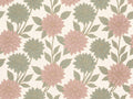 Green And Pink Dahlia Floral Mural