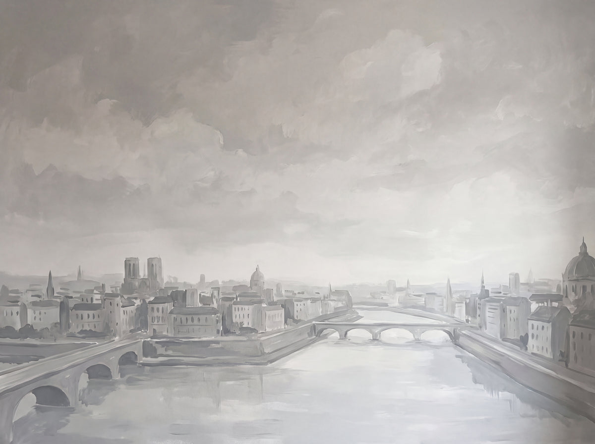 Grey City Cityscape Mural design