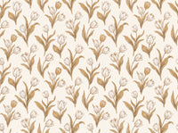 White And Gold Tulip Floral Mural design