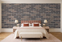 Charcoal Brick Mural in a bedroom