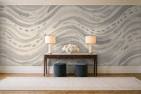 Grey Stripe Mural in an entryway