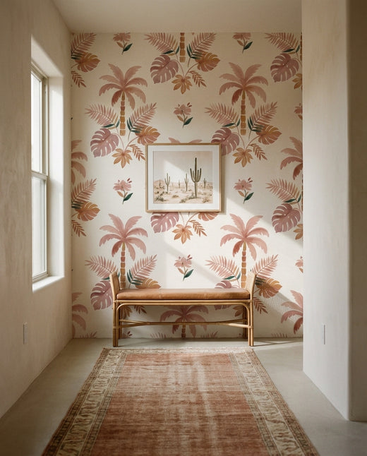 Blush Palm Tropical Mural