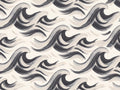 Black And White Wave Abstract Mural