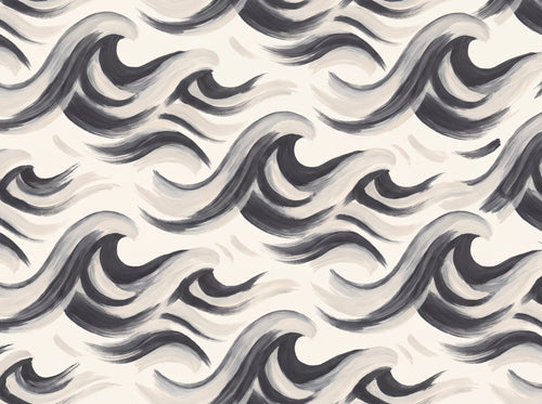 Black And White Wave Abstract Mural sample on the real paper