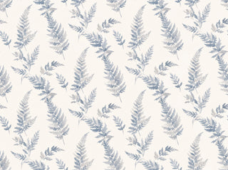 Blue And Grey Fern Botanical Mural sample