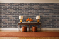 Charcoal Brick Mural in an entryway