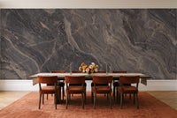 Charcoal Marble Mural in a dining room