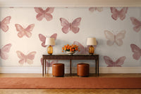 Pink Butterfly Mural in an entryway
