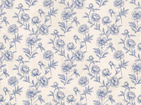 Blue And White Peony Floral Mural design