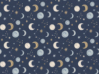 Navy Moon Celestial Mural design
