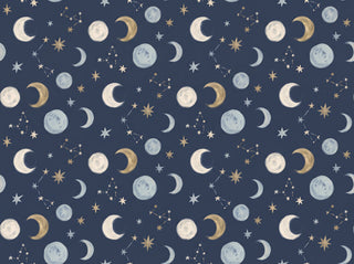 Navy Moon Celestial Mural sample