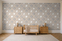 White Polka Dot Mural in a nursery