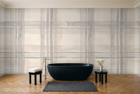 Grey Plaid Mural in a bathroom