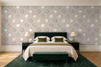 White Polka Dot Mural in a bedroom