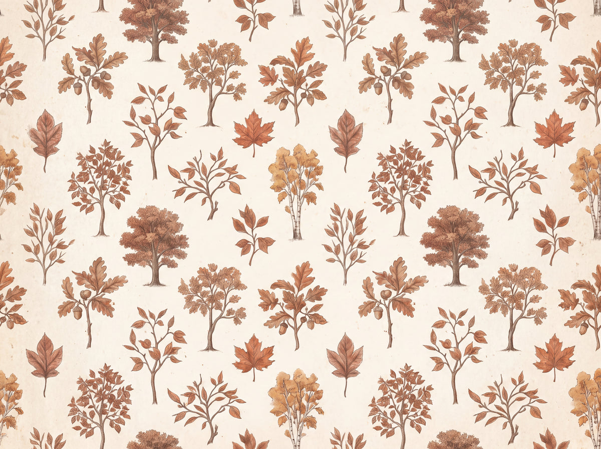 Terracotta Tree Botanical Mural design