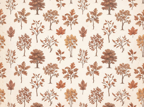 Terracotta Tree Botanical Mural sample on the real paper
