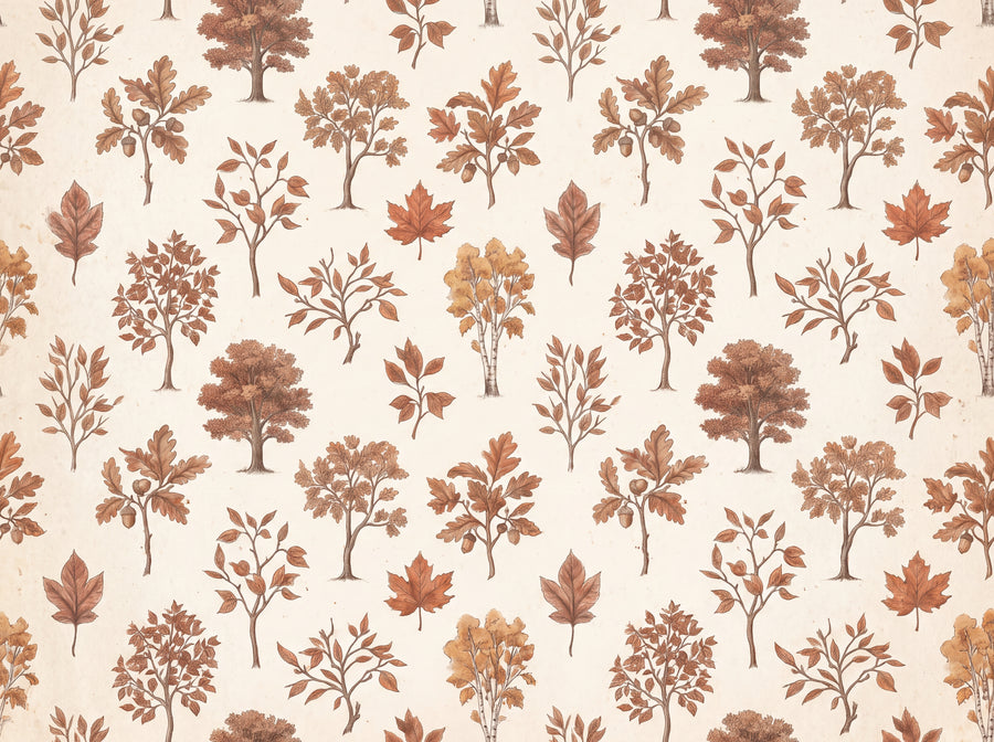 Terracotta Tree Botanical Mural