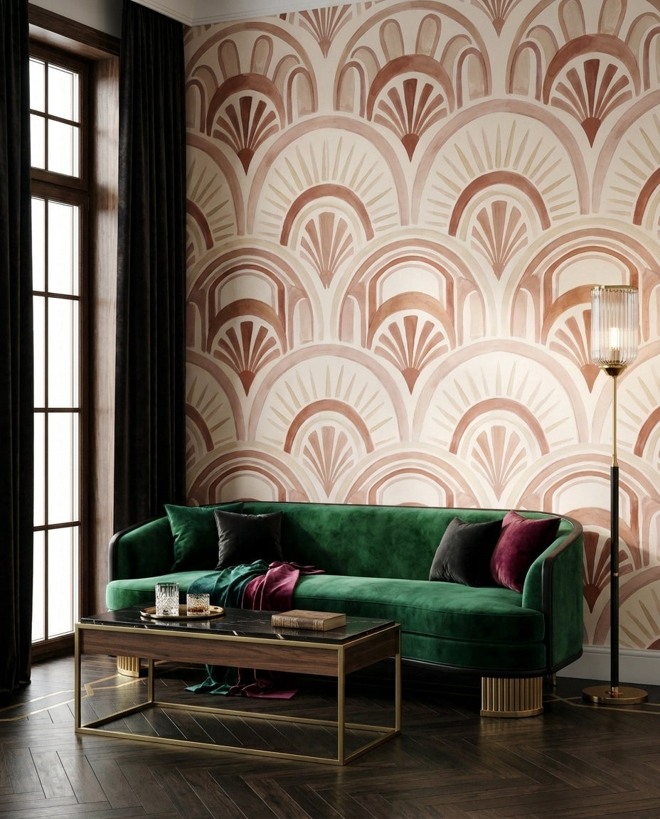 Blush Art-deco Art-deco Mural in an interior