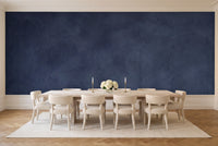 Navy Plaster Texture Mural in a dining room