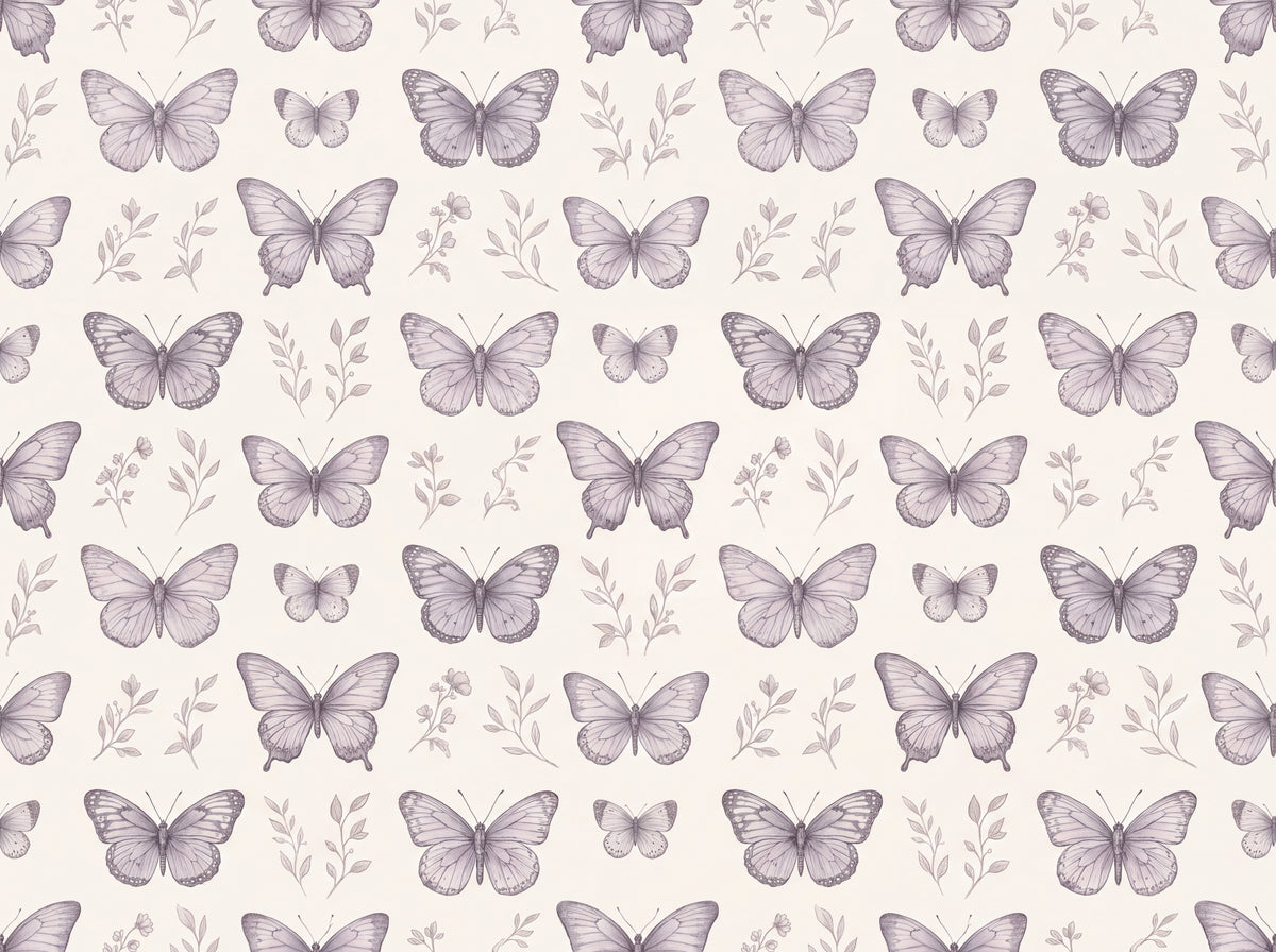 Lilac Butterfly Mural placed in your room