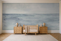 Blue Ocean Landscape Mural in a nursery