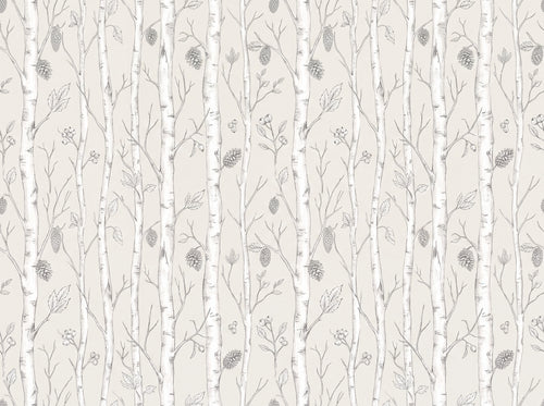 White Birch Botanical Mural sample on the real paper