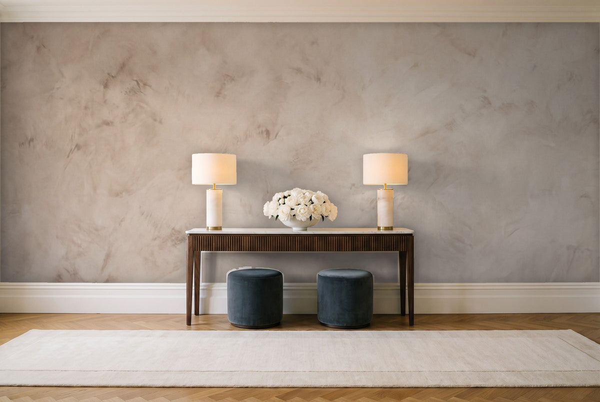Beige Plaster Texture Mural in an entryway
