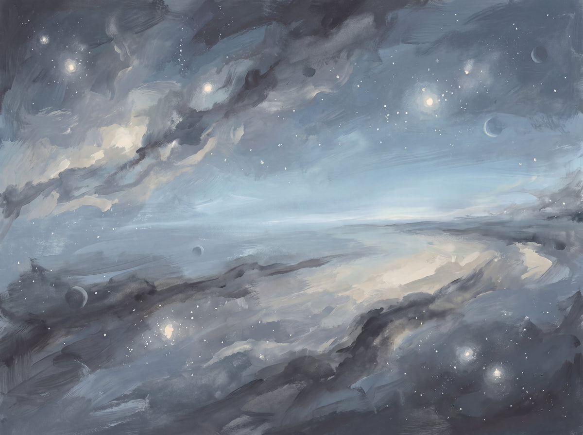 Blue Galaxy Celestial Mural placed in your room