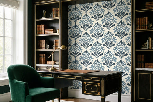 Blue Damask Damask Mural