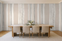 White Stripe Mural in a dining room