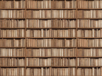 Beige Bookshelf Library Mural design