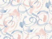 Blue And Pink Brushstroke Abstract Mural design