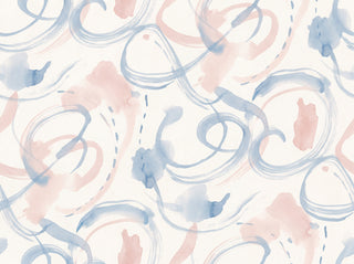 Blue And Pink Brushstroke Abstract Mural sample