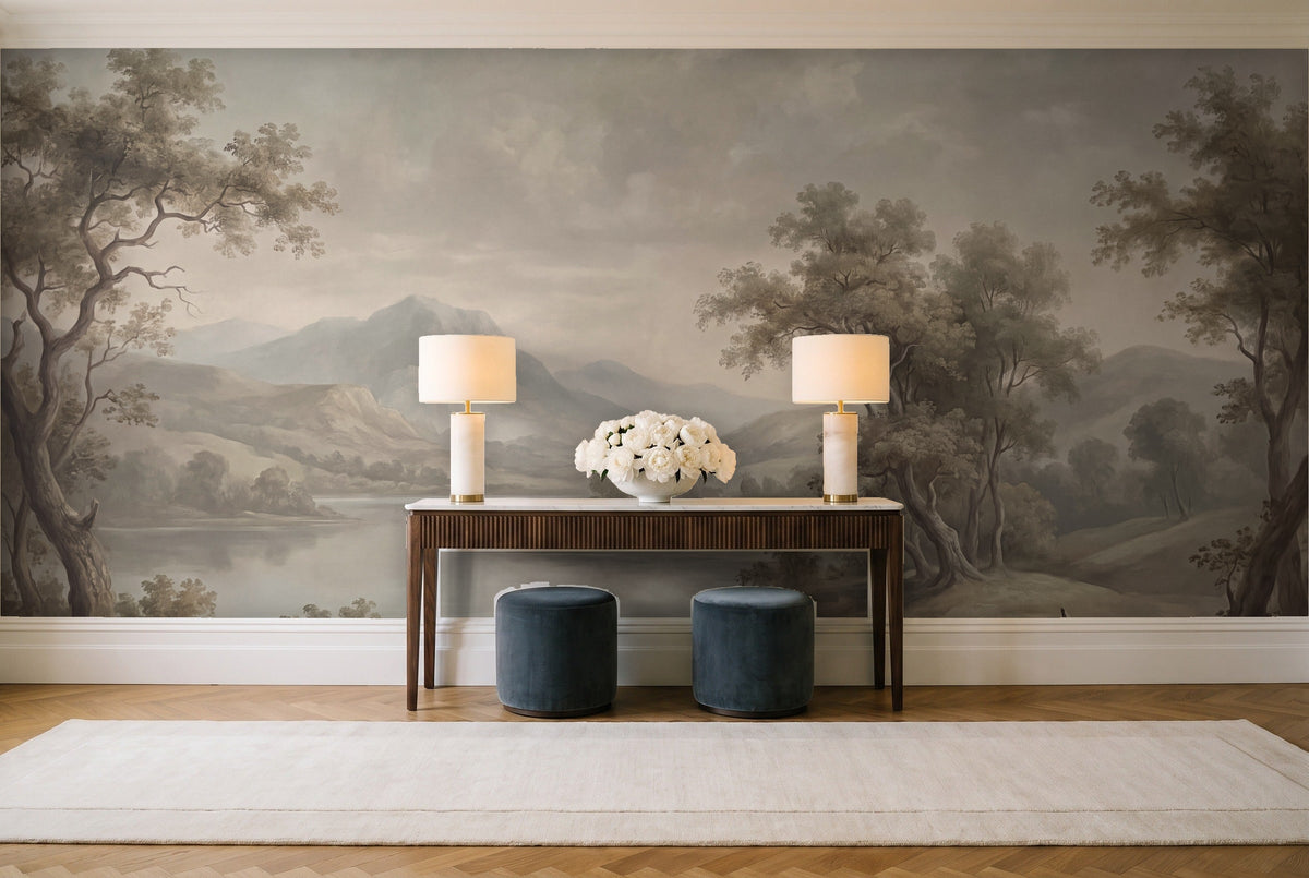 Sage Lake Landscape Mural in an entryway