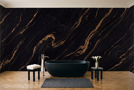 Black And Gold Marble Mural