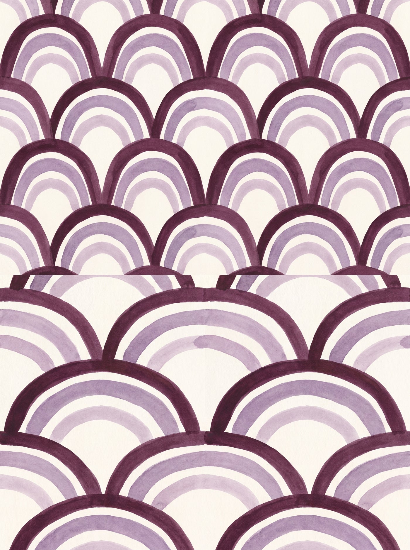 Purple Scallop Geometric Mural design