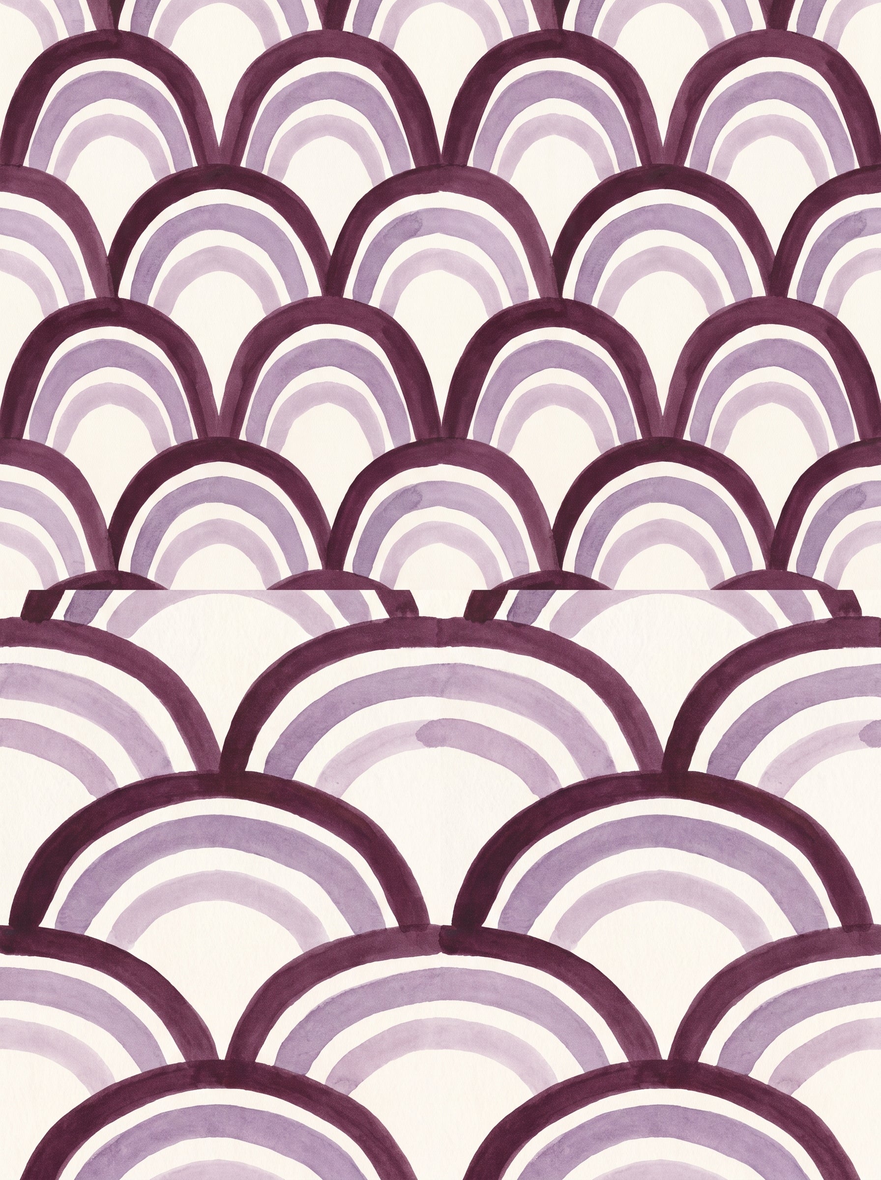Purple Scallop Geometric Mural design