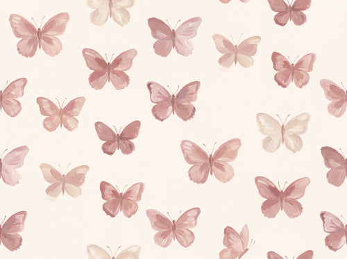 Pink Butterfly Mural sample on the real paper