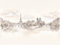 Cream Paris Cityscape Mural