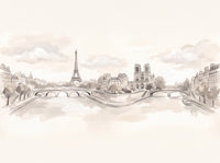 Cream Paris Cityscape Mural design