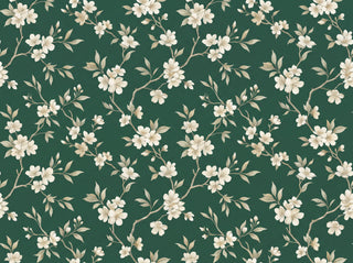 Emerald Cherry Blossom Floral Mural sample