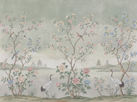 Sage Chinoiserie Garden Chinoiserie Mural design
