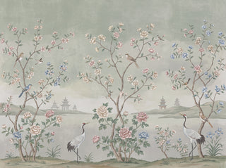 Sage Chinoiserie Garden Chinoiserie Mural sample