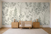 Sage Forest Botanical Mural in a nursery