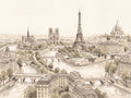 Beige Paris Cityscape Mural